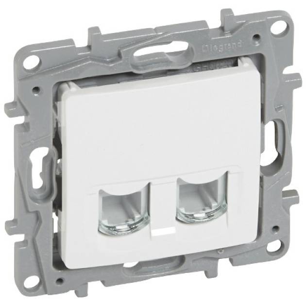 Niloé 2xRJ45 Cat.6 FTP körmös aljzat, fehér 