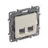 Niloé 2xRJ45 Cat.6 STP aljzat, csavaros, köröm nélkül, bézs 