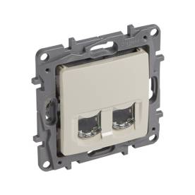 Niloé 2xRJ45 Cat.6 STP aljzat, csavaros, köröm nélkül, bézs