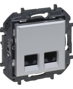 Niloé Step 2xRJ45 Cat.5E FTP aljzat, alumínium