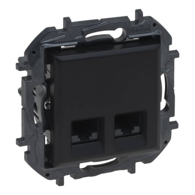 Niloé Step 2xRJ45 Cat.5E FTP aljzat, fekete 