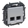 Niloé Step 2xRJ45 Cat.5E UTP aljzat, alumínium 