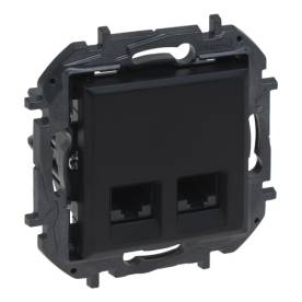 Niloé Step 2xRJ45 Cat.5E UTP aljzat, fekete
