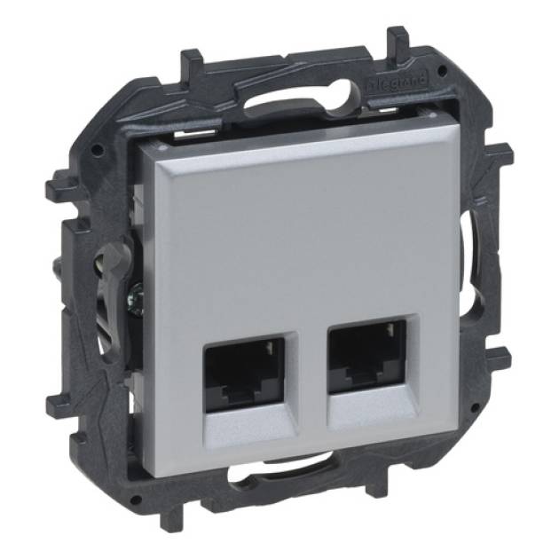 Niloé Step 2xRJ45 Cat.6 FTP aljzat, alumínium 