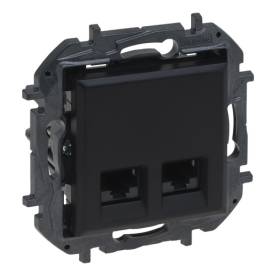 Niloé Step 2xRJ45 Cat.6 FTP aljzat, fekete