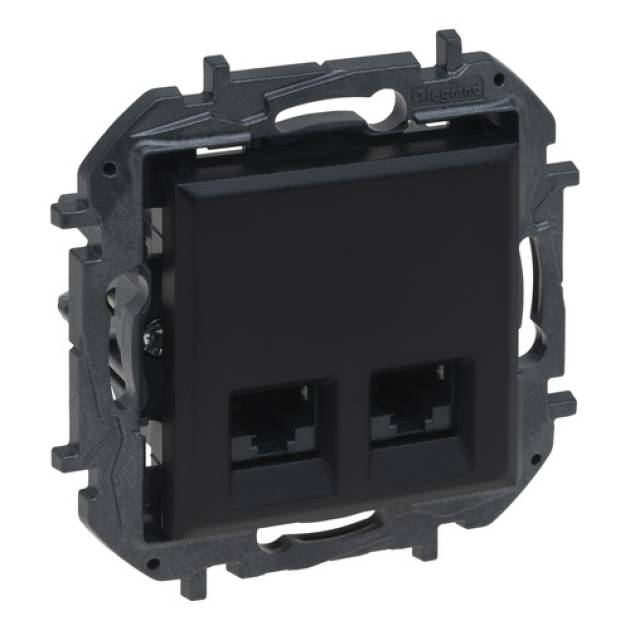 Niloé Step 2xRJ45 Cat.6 FTP aljzat, fekete 