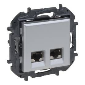 Niloé Step 2xRJ45 Cat.6 STP aljzat, alumínium