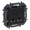 Niloé Step 2xRJ45 Cat.6 STP aljzat, fekete 