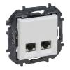 Niloé Step 2xRJ45 Cat.6A STP aljzat, fehér 