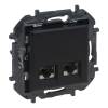 Niloé Step 2xRJ45 Cat.6A STP aljzat, fekete 