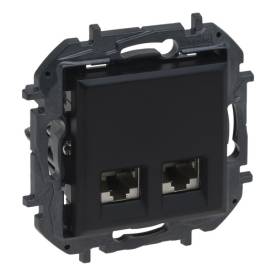 Niloé Step 2xRJ45 Cat.6A STP aljzat, fekete