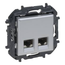 Niloé Step 2xRJ45 Cat.6A UTP aljzat, alumínium