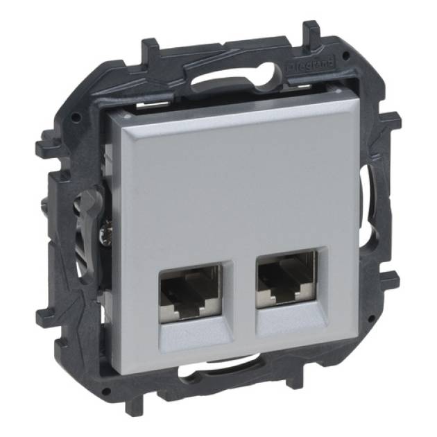 Niloé Step 2xRJ45 Cat.6A UTP aljzat, alumínium 