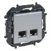 Niloé Step 2xRJ45 Cat.6A UTP aljzat, alumínium 