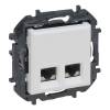 Niloé Step 2xRJ45 Cat.6A UTP aljzat, fehér 