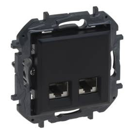 Niloé Step 2xRJ45 Cat.6A UTP aljzat, fekete