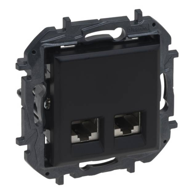 Niloé Step 2xRJ45 Cat.6A UTP aljzat, fekete 