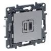 Niloé Step 2xUSB-A+C töltőaljzat 5V 3A 15W, alumínium 