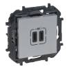 Niloé Step 2xUSB-C töltőaljzat 5V 3A 15W, alumínium 