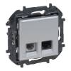 Niloé Step RJ45 Cat.6 UTP + 1xRJ11 aljzat, alumínium 