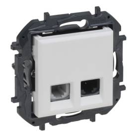 Niloé Step RJ45 Cat.6 UTP + 1xRJ11 aljzat, fehér