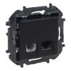 Niloé Step RJ45 Cat.6 UTP + 1xRJ11 aljzat, fekete 