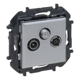 Niloé Step TV-R-SAT átmenő aljzat (14 dB), alumínium