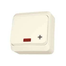 PRIMA Keresztkapcsoló, jelzőfényes 10AX, krém