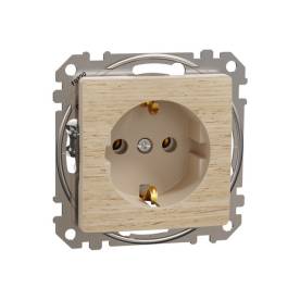 SEDNA 2P+F csatlakozóaljzat, rugós bekötés, 16A, nyír