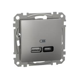 SEDNA Dupla USB töltő, A+C, 21W, alumínium