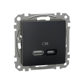 SEDNA Dupla USB töltő, A+C, 21W, antracit