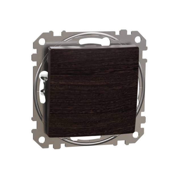 SEDNA Váltókapcsoló, rugós bekötés, 10AX, (106), wenge 
