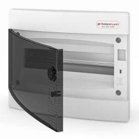 SÜLLYESZTETT KISELOSZTÓ DOBOZ, C SOROZAT, 12MODULOS,ÁTLÁTSZÓ AJTÓ