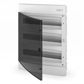 SÜLLYESZTETT KISELOSZTÓ DOBOZ, C SOROZAT, 54MODULOS,ÁTLÁTSZÓ AJTÓ-3SOROS