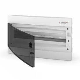 Süllyesztett lakáselosztó doboz, C sorozat, 18modulos, átlátszó ajtó-1soros,392x