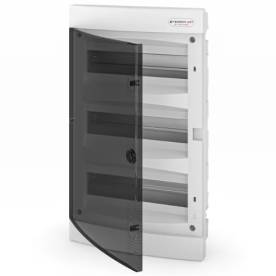 Süllyesztett lakáselosztó doboz, C sorozat, 36modulos,átlátszó ajtó-3soros,283x4