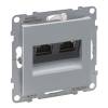 Suno 2xRJ45 Cat.6 STP aljzat, alumínium 