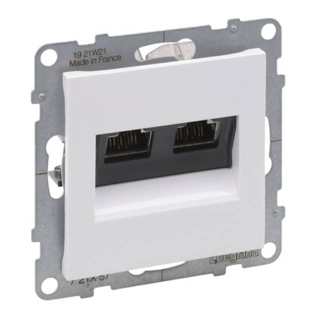 Suno 2xRJ45 Cat.6 STP aljzat, fehér 