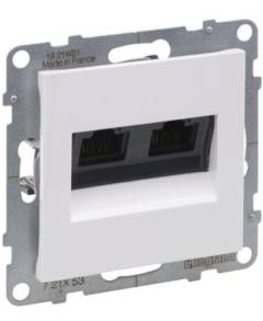 Suno 2xRJ45 Cat.6 UTP aljzat, fehér