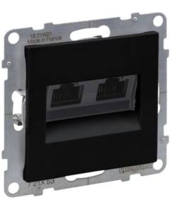 Suno 2xRJ45 Cat.6 UTP aljzat, fekete