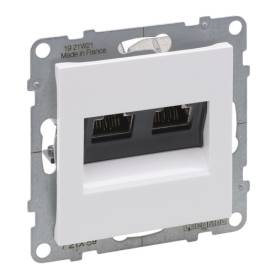 Suno 2xRJ45 Cat.6A STP aljzat, fehér