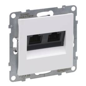 Suno 2xRJ45 Cat.6A UTP aljzat, fehér