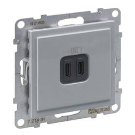Suno 2xUSB-C töltőaljzat, 3 A - 15 W, alumínium