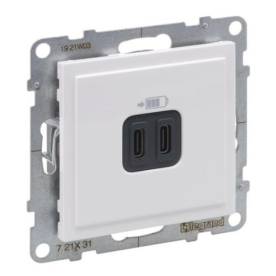 Suno 2xUSB-C töltőaljzat, 3 A - 15 W, fehér