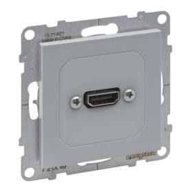 Suno elővezetékelt HDMI 1.4 típusú aljzat, 15 cm kábellel szállítva, alumínium