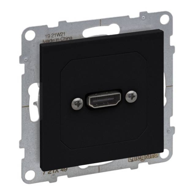 Suno elővezetékelt HDMI 1.4 típusú aljzat, 15 cm kábellel szállítva, fekete 