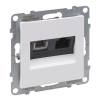 Suno RJ 11 + RJ 45 Cat.6 UTP aljzat, fehér 