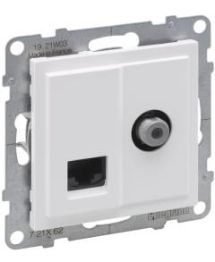 Suno TV "F" típus + RJ45 Cat.6 UTP aljzat, fehér