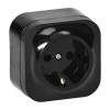 TODO IP20 falon kívüli 2P+F csatlakozóaljzat, 16 A, fekete 