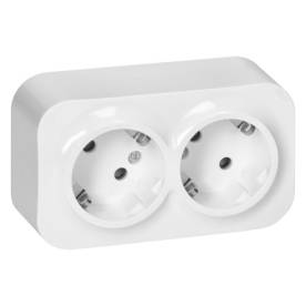 TODO IP20 falon kívüli 2x 2P+F csatlakozóaljzat, 16 A, fehér
